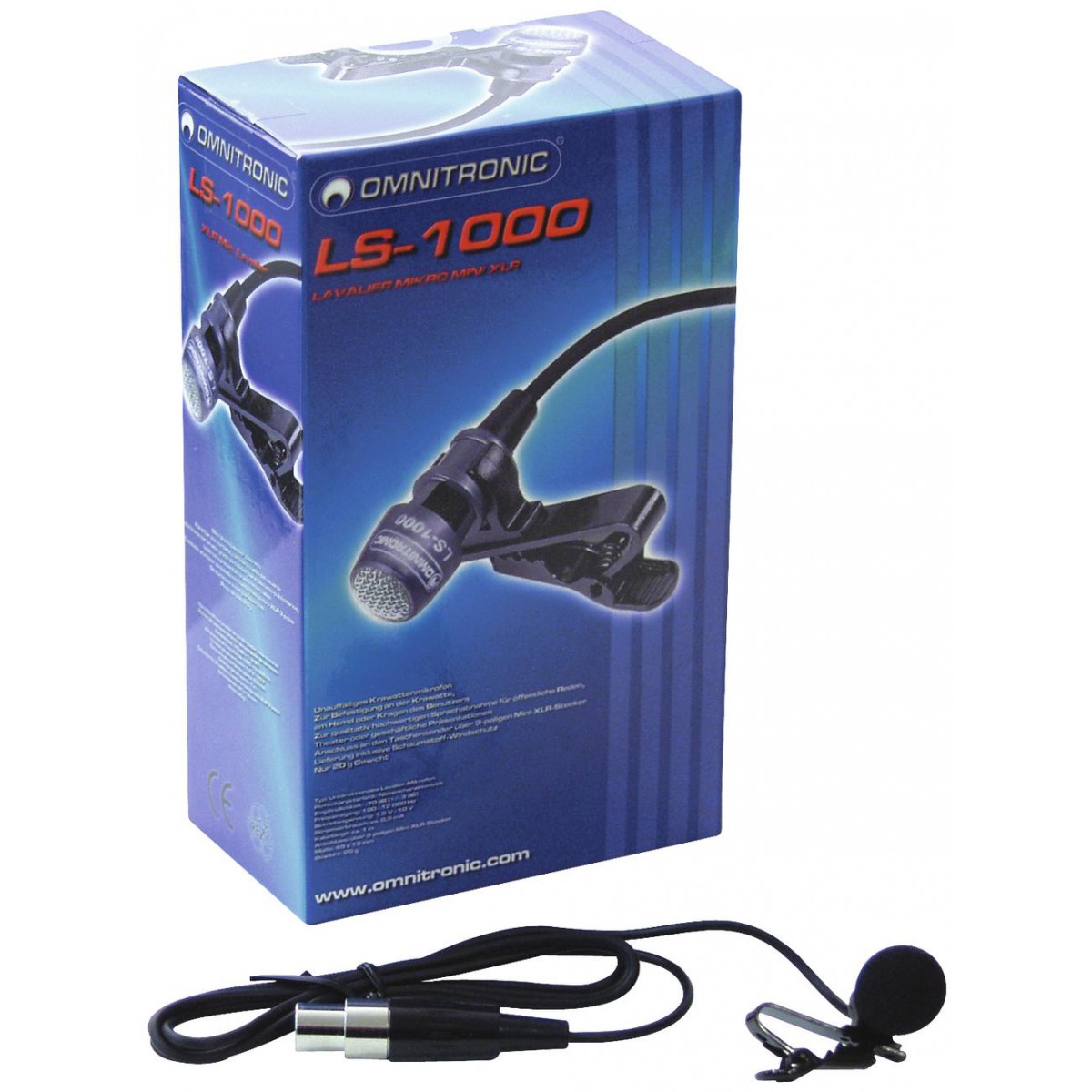 Fotografie Omnitronic LS-1000 XLR, klopový mikrofon mini XLR