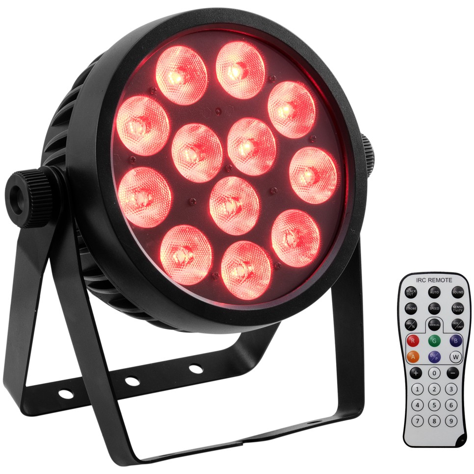 Fotografie Eurolite LED 4C-12 Silent Slim reflektor, 12x 8W QCL LED, DMX