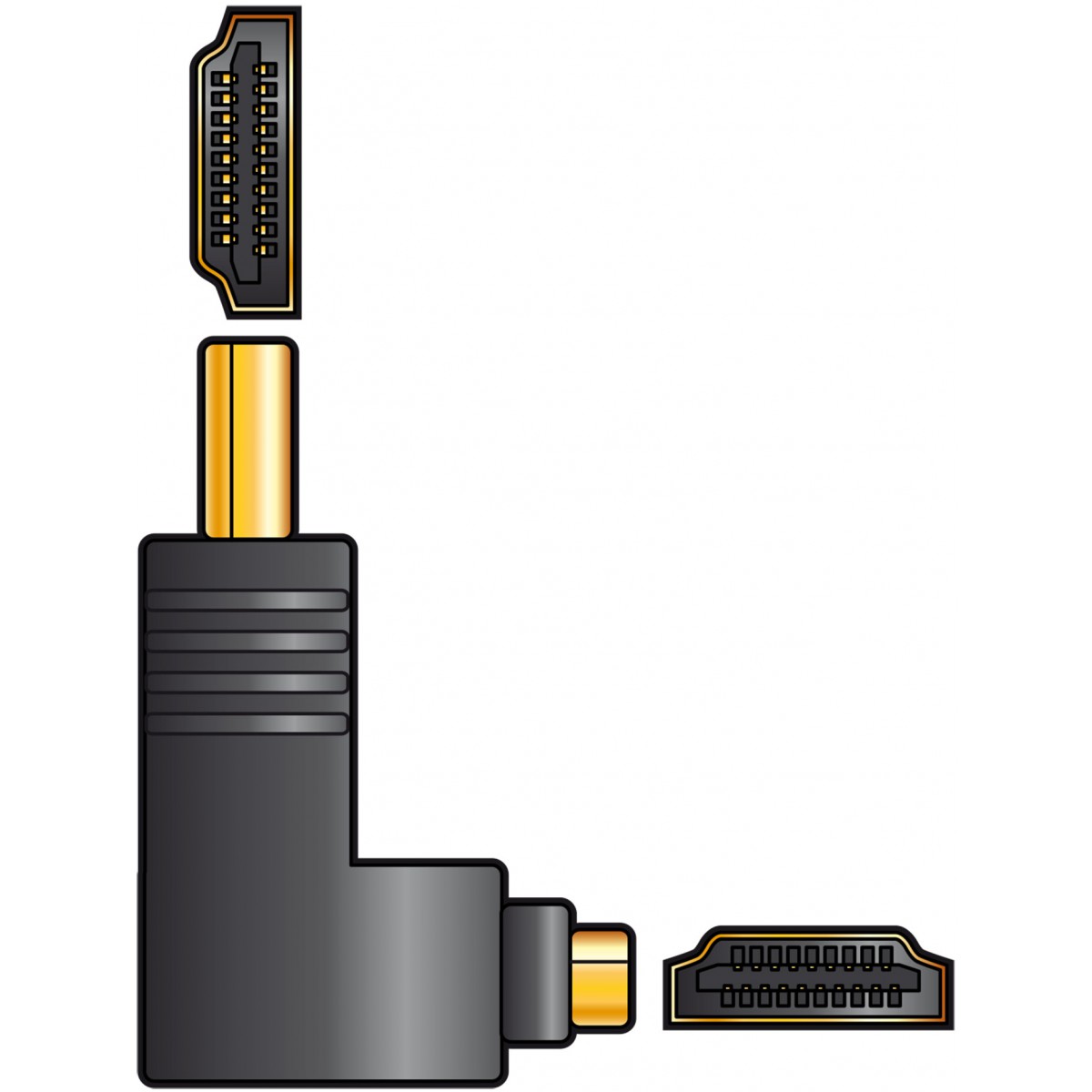 Fotografie AV:link lomená redukce HDMI samec - HDMI samice