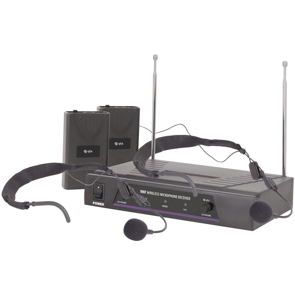 QTX VN2, 2-kanálový bezdrátový mikrofonní set 174,1 MHz / 175,0 MHz