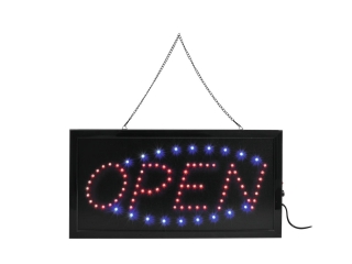 Světelný informační panel LED cedule "OPEN"
