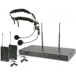 Chord NU2-N duální UHF hlavový bezdrátový mikrofonní systém, 863.3 + 864.3 MHz