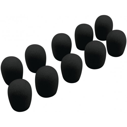 Omnitronic UHF-100 mikrofonní protivětrné kryty, černé, 10ks