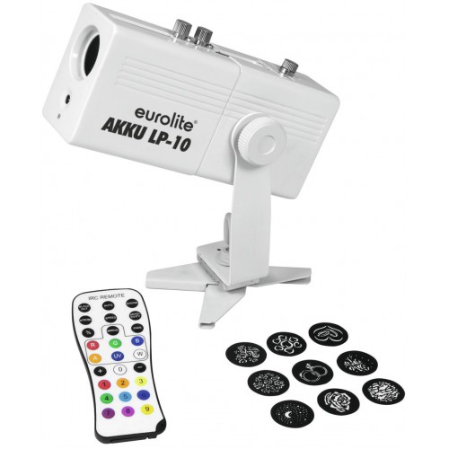 Eurolite LED Gobo projektor AKKU 1x10W bílá IR, dobíjecí baterie
