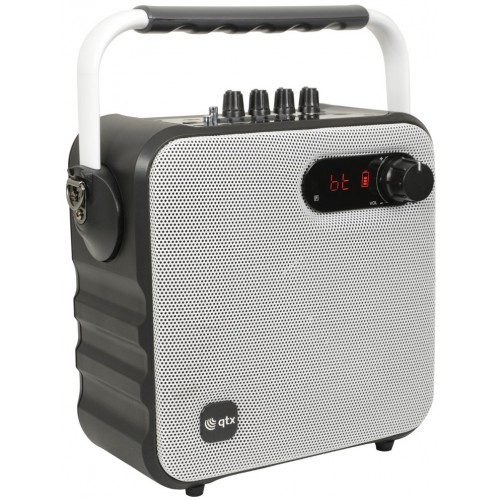QTX QX05PA-WHT, přenosný 5,25" zvukový systém MP3/BT/TF/USB/VHF/FM, bílý