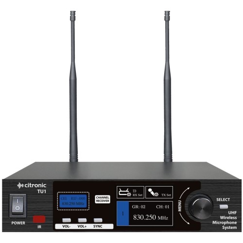 Citronic TU1-N, 1-kanálový bezdrátový mikrofonní set 823-832/863-865 MHz