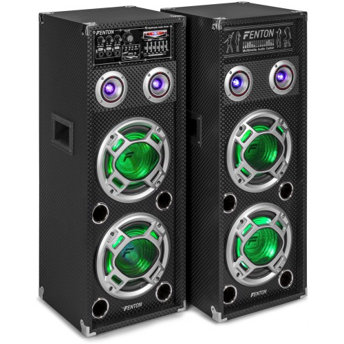 Fenton KA-28 Active Speaker Set 2x 8" USB/RGB LED 1200W