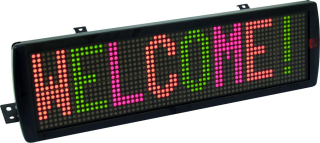 Světelná reklama LED ESN, běžící text, 16 x 64 5mm LED RGY